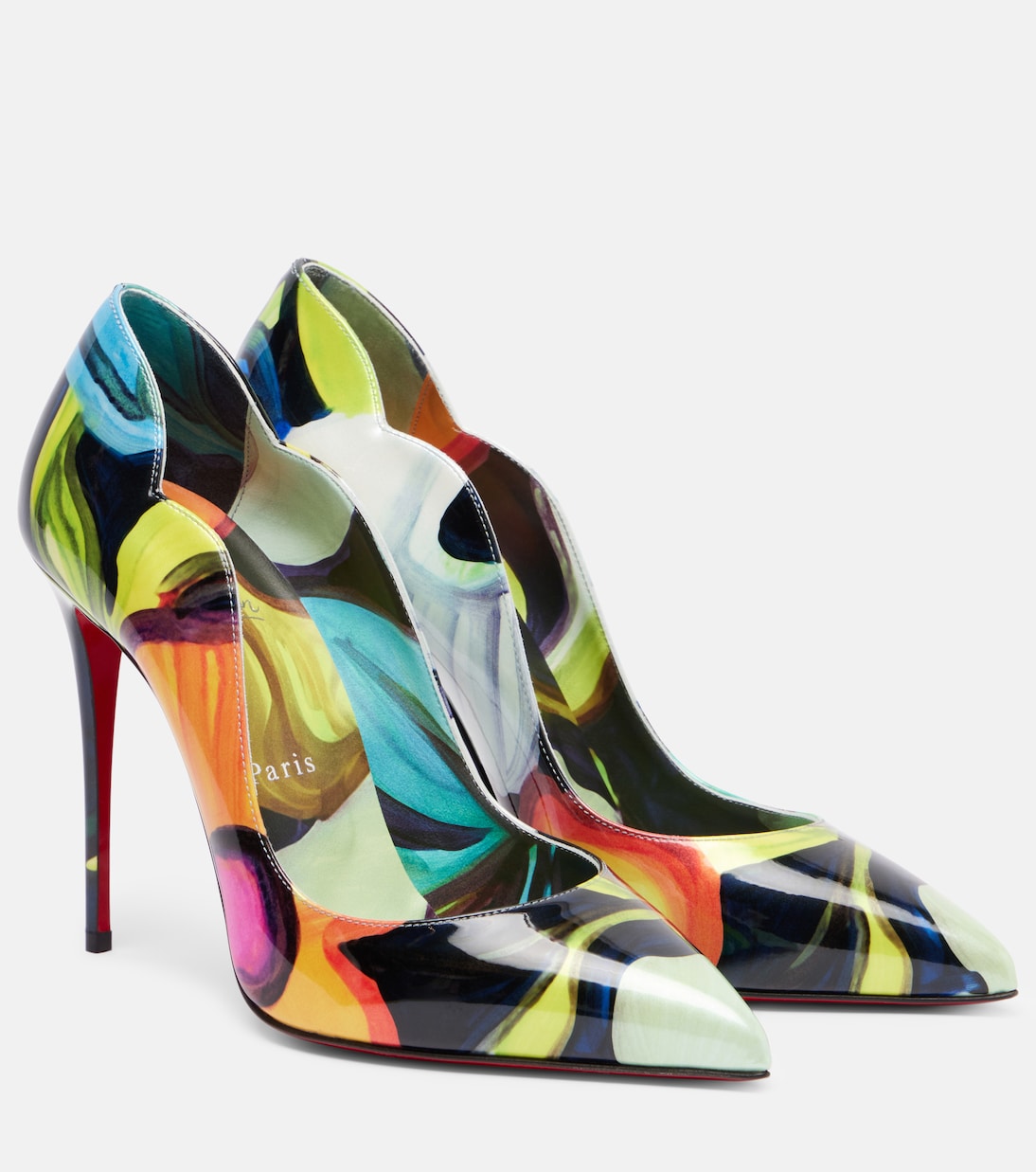 Горячая штучка 100 лаковые туфли-лодочки Christian Louboutin, Multi/Lin Multi