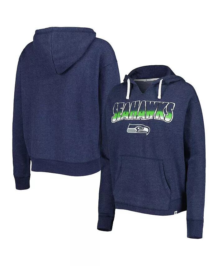 

Женский темно-синий пуловер с капюшоном Kennedy Notch Neck Seattle Seahawks Color Rise '47 Brand