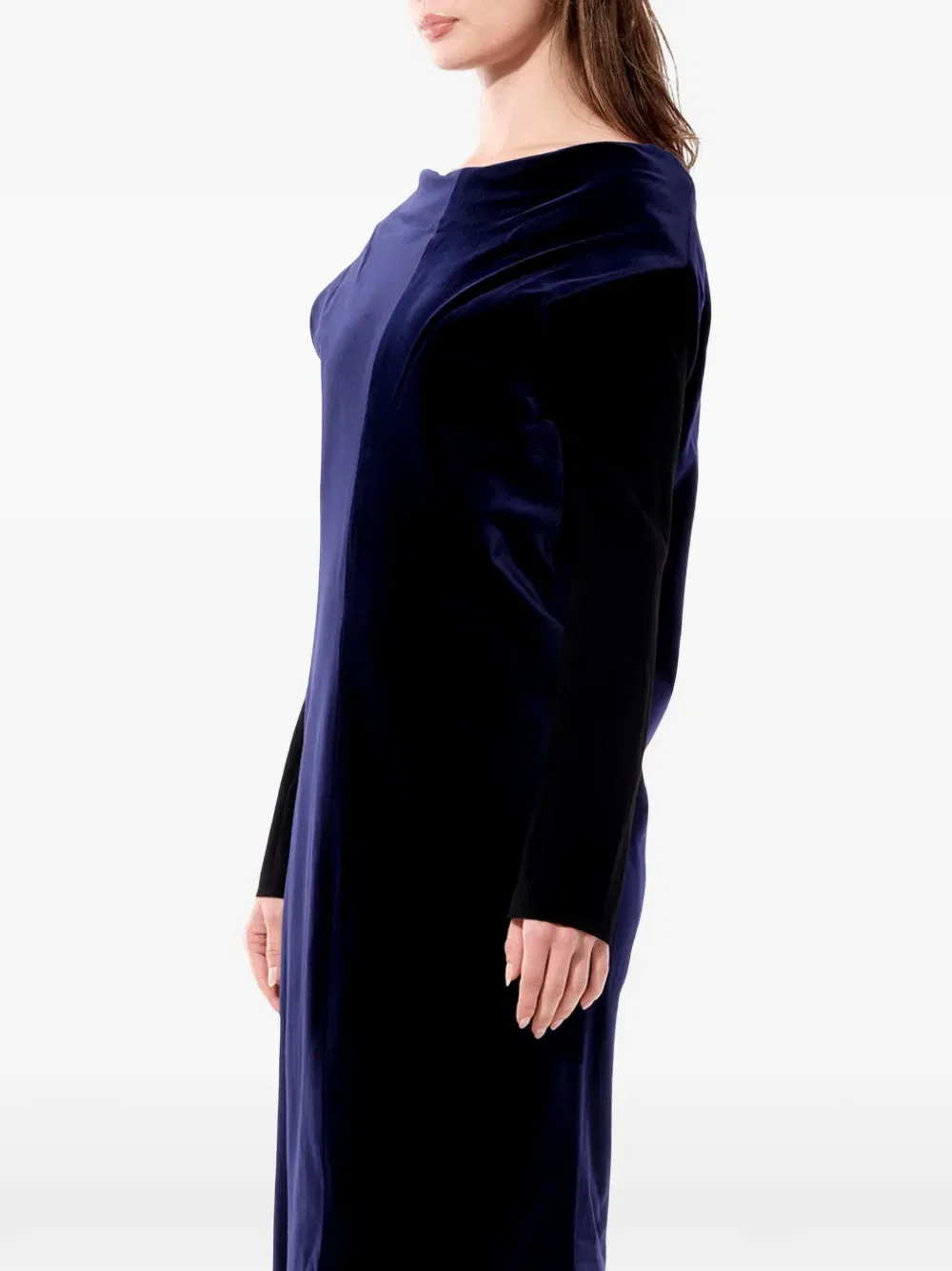 Мини-Платье с длинными рукавами и бархатным эффектом Balenciaga, черный — фото 3