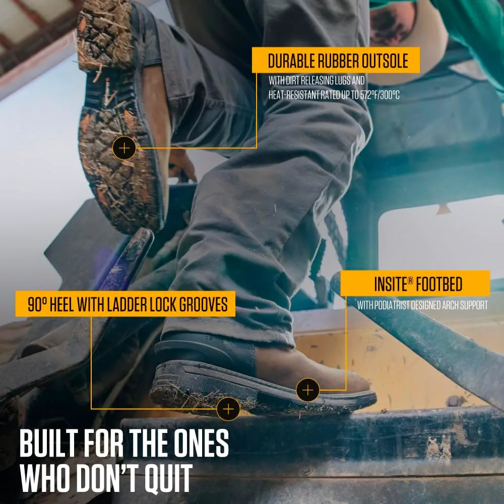 

Мужские рабочие ботинки Carhartt Montana с квадратным носком Wellington 11" водонепроницаемые на шнуровке, коричневый