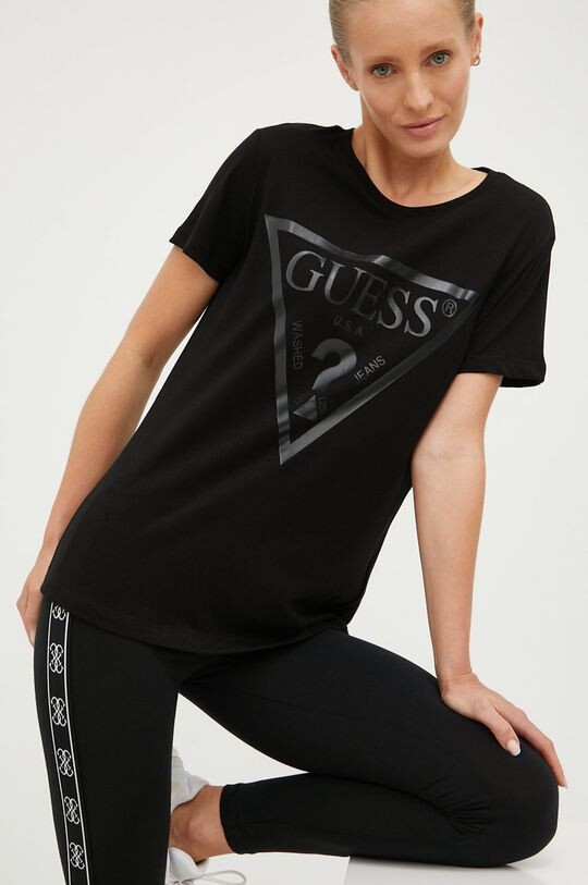 

Хлопковая футболка Guess, черный