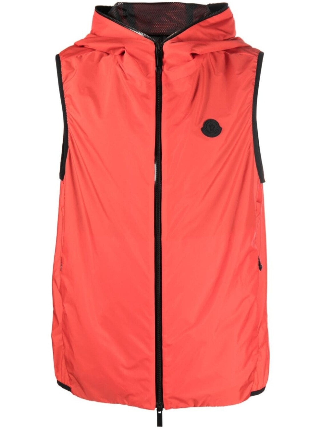 

Moncler жилет с нашивкой-логотипом, красный