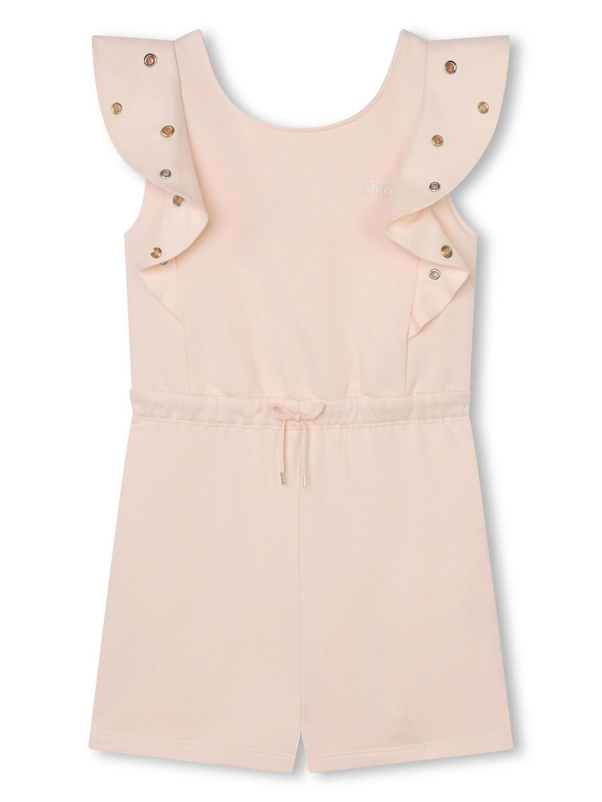 

Ромпер из органического хлопка с оборками Chloé Kids, розовый