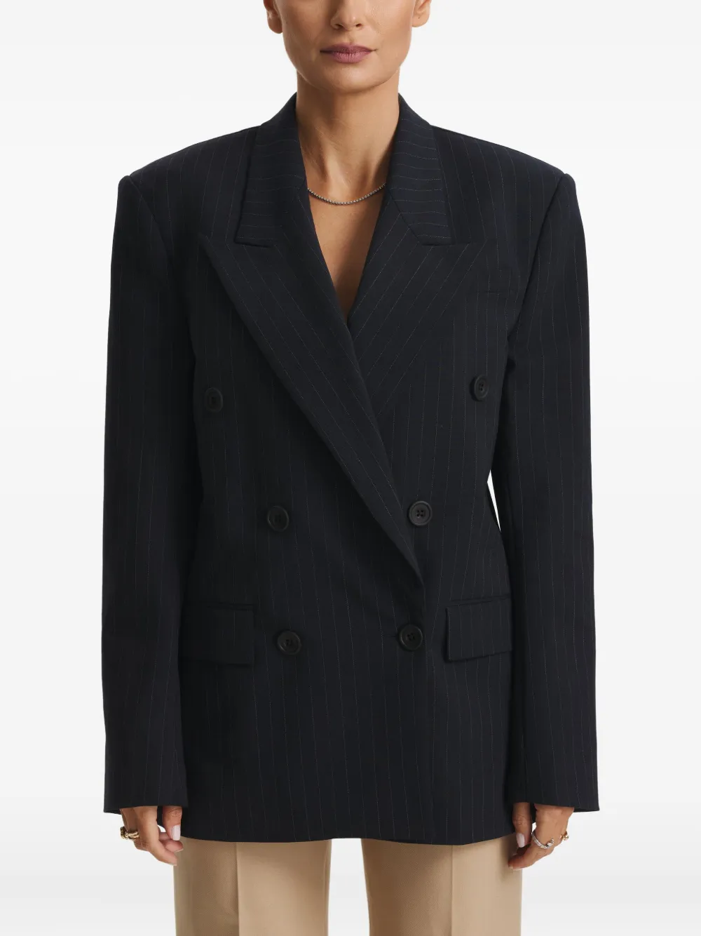 

Двубортный блейзер BETTY в тонкую полоску Cuanna, синий