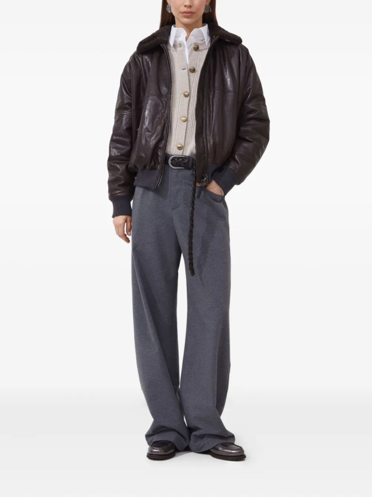 Brunello Cucinelli кардиган English в рубчик, нейтральный — фото 2