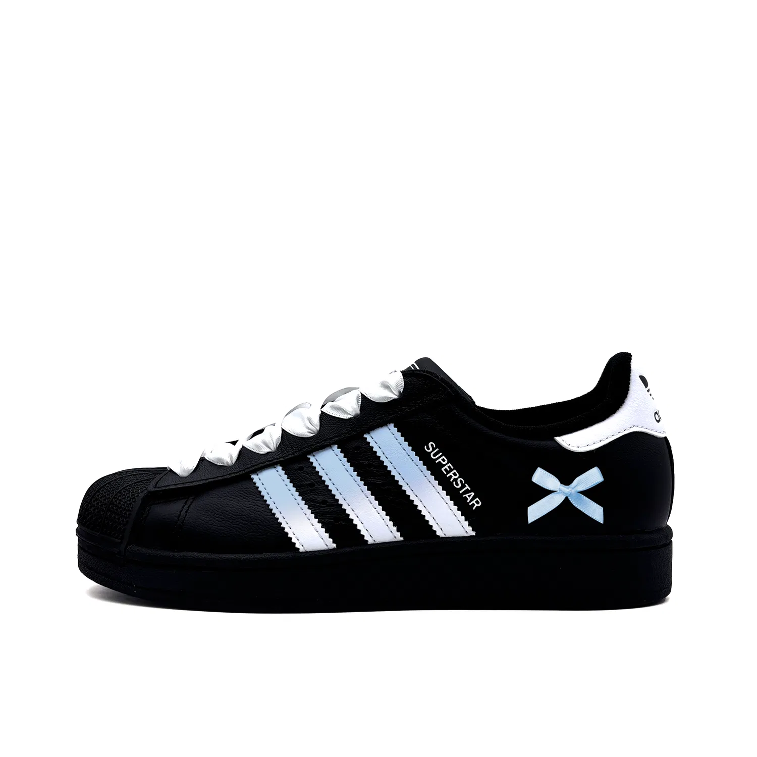 Кроссовки для скейтбординга Superstar 2 Blue Knot Leather Low top Kids' Skateboarding Shoes Blue Black для подростков Adidas Originals, Light Blue