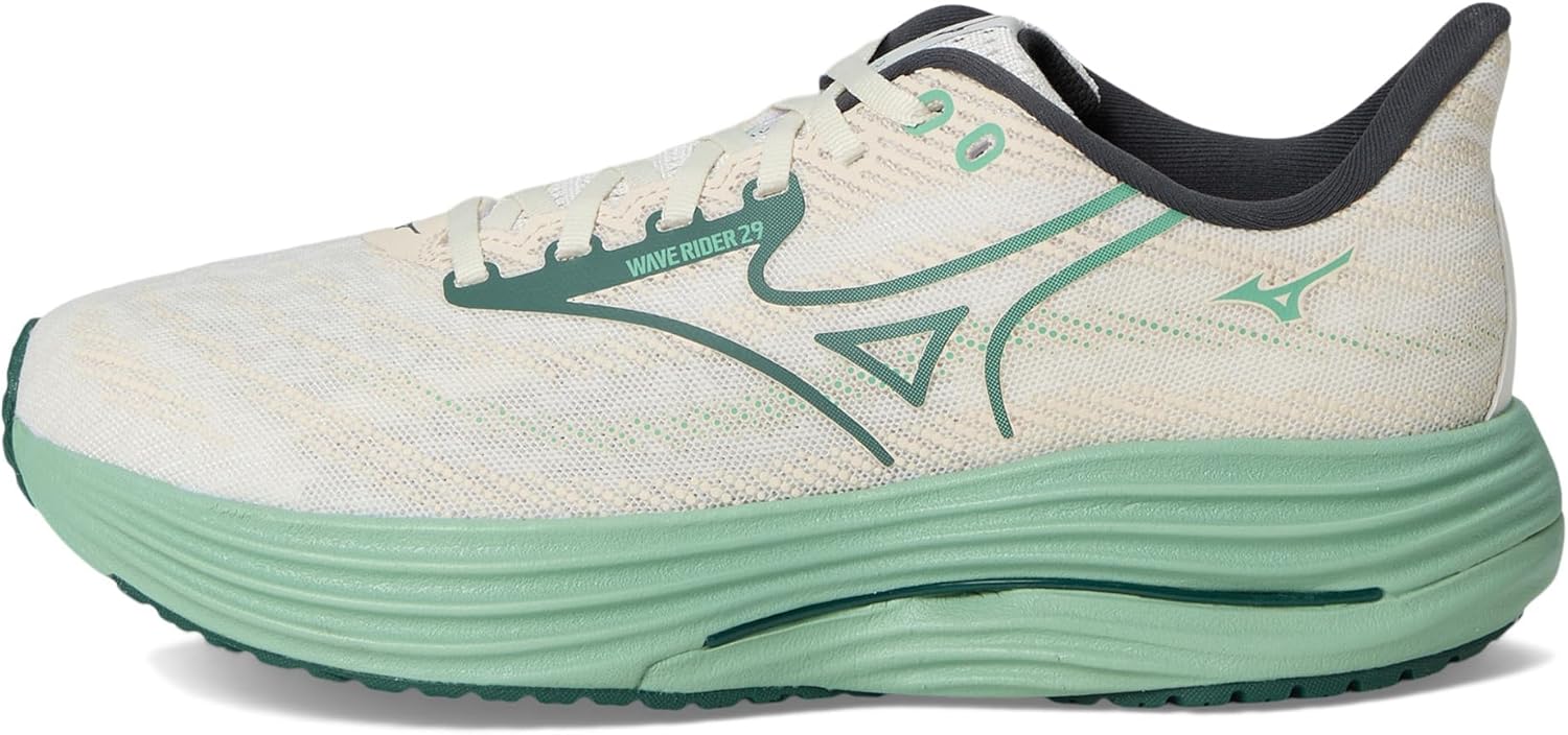 Мужские кроссовки Mizuno Wave Rider 29 2e, белый/зеленый — фото 4