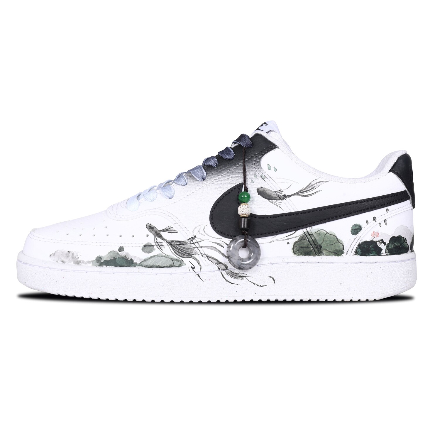 

Кроссовки Nike Court Vision 1 Skateboarding Shoes Women's Low-top White/black/dark Green, белый