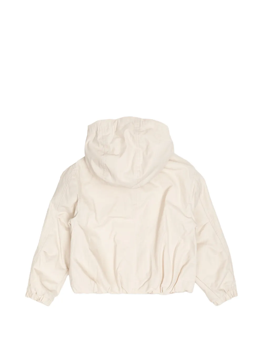 Куртка с капюшоном цвета эвкалипта Moncler Enfant, бежевый — фото 2
