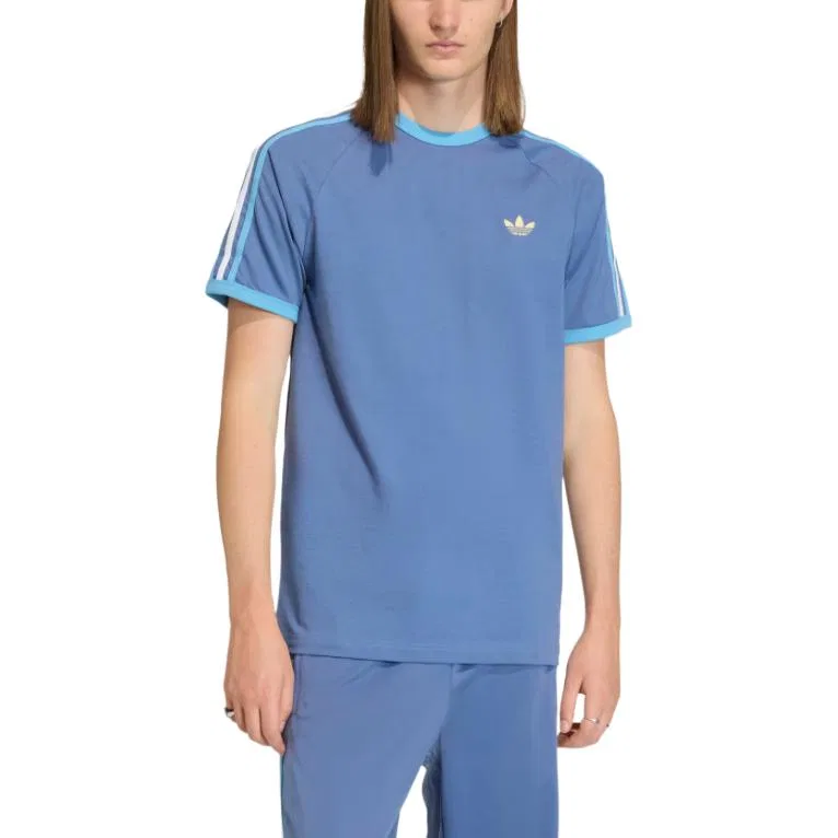 Футболка Adicolor FW25 мужская Adidas Originals, Dark Blue/Light Blue/White — фото 3