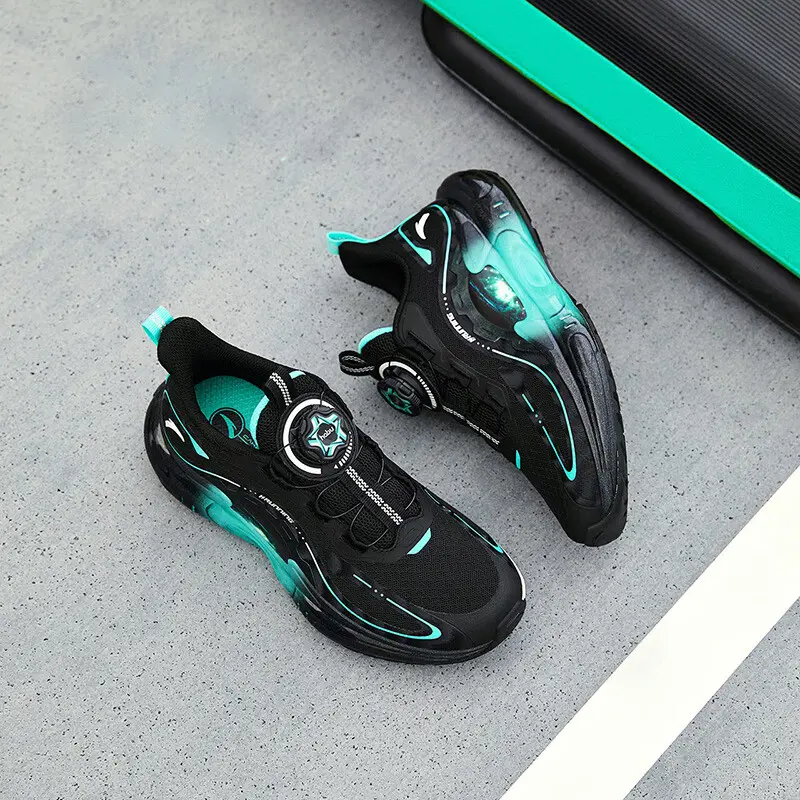 Детские кроссовки для бега Unisex Antakids, черно-зеленые — фото 3