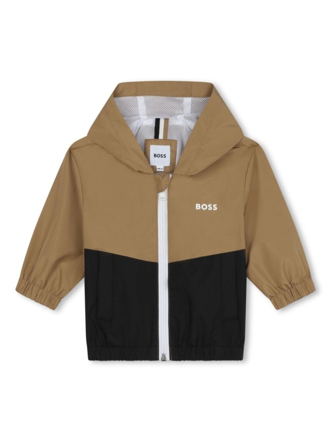 

BOSS Kidswear ветровка с капюшоном и логотипом, коричневый