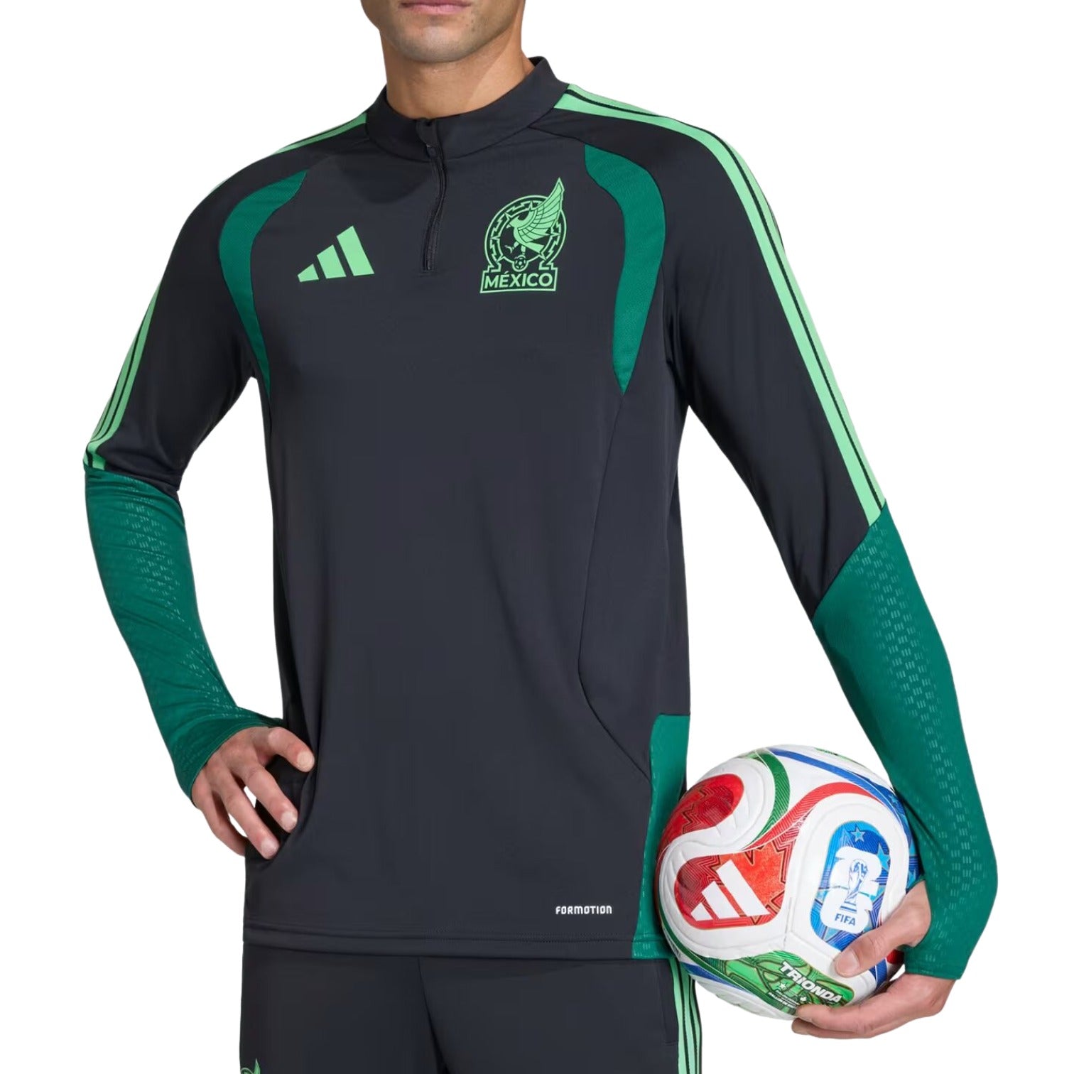 Тренировочная футболка Adidas Mexico 26 Tiro Training Top 'Black' — фото 2