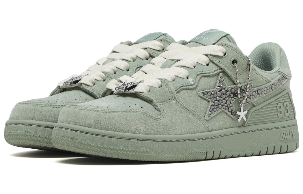 Кроссовки A BATHING APE SK8 Skateboarding Shoes Women's Low-top Green, зеленый — фото 3