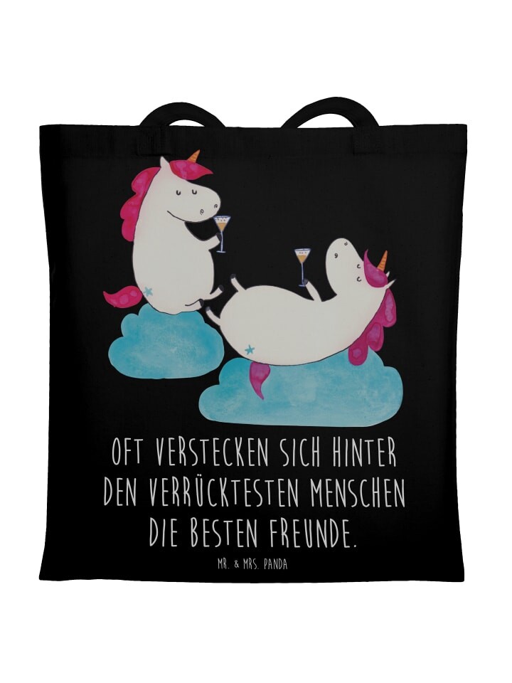 

Сумка Mr. & Mrs. Panda Tragetasche Einhorn Sekt mit Spruch, черный