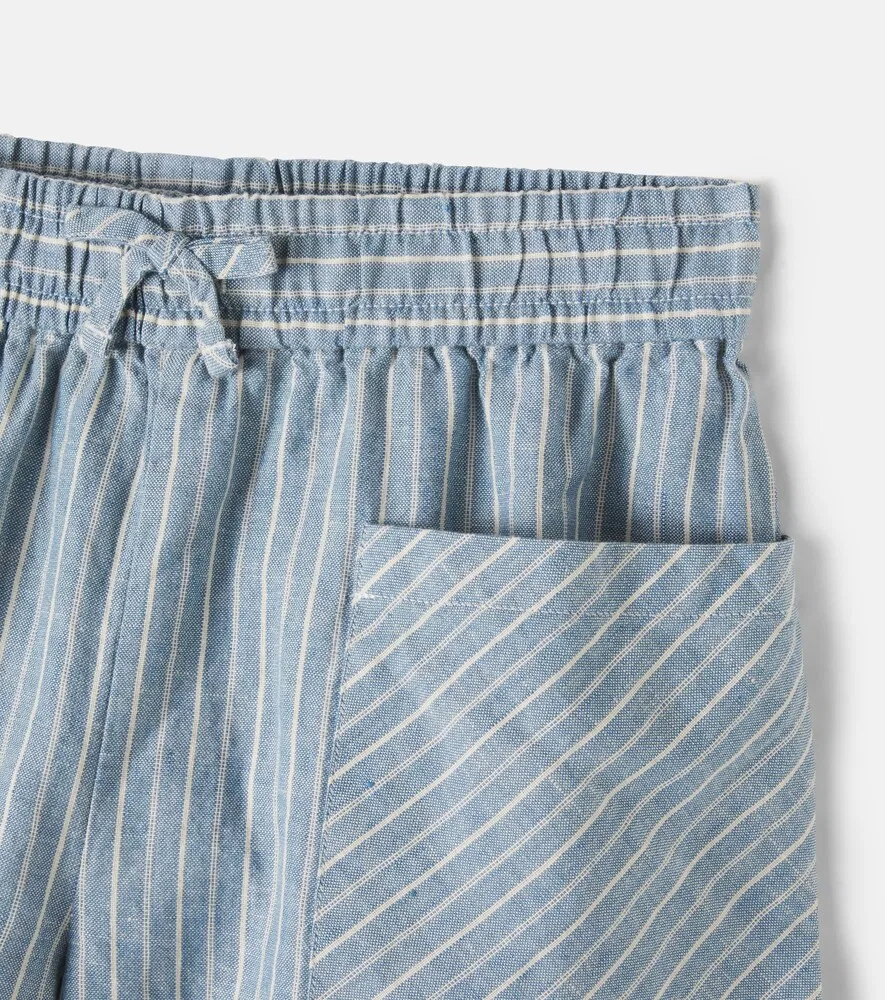 Шорты из льна и хлопка Polo Ralph Lauren Kids, синий — фото 4