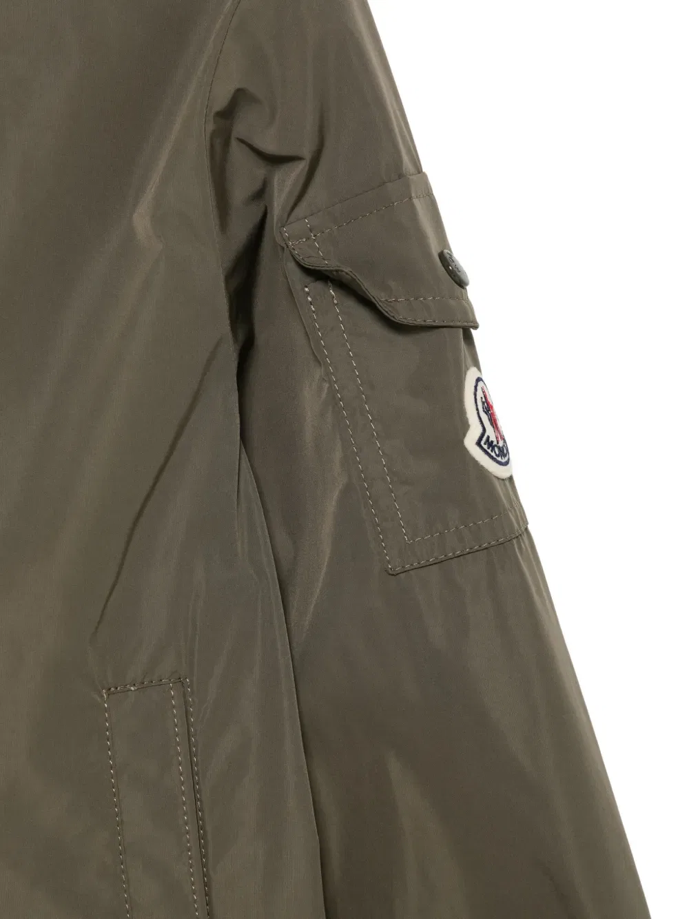 Куртка с капюшоном и нашивкой с логотипом Moncler Enfant, зеленый — фото 3