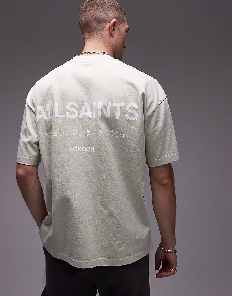 

Футболка Allsaints Underground в сине-зеленом цвете