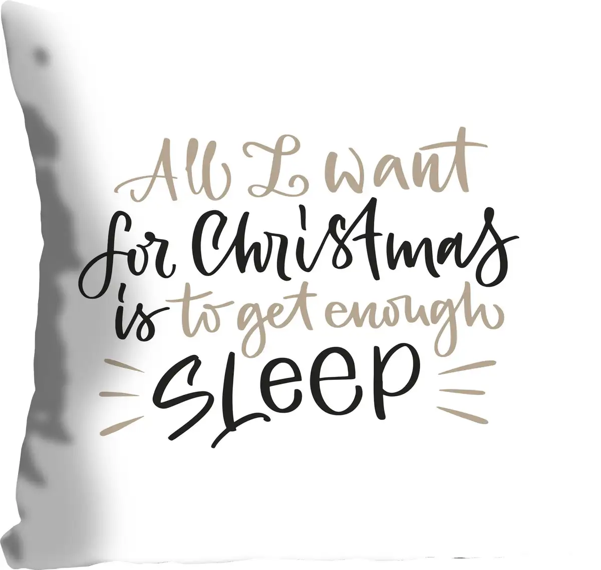 

Декоративная подушка Queence "SLEEP FOR CHRISTMAS", чехол на подушку без наполнения, 1 шт 40х40 см, бежевый