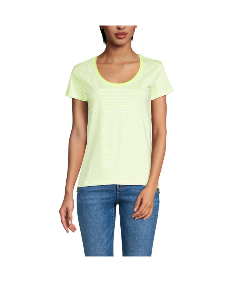 

Женская футболка с коротким рукавом и круглым вырезом из хлопка Supima Lands' End, Limoncello yellow micro stripe, Желтый, Женская футболка с коротким рукавом и круглым вырезом из хлопка Supima Lands' End, Limoncello yellow micro stripe