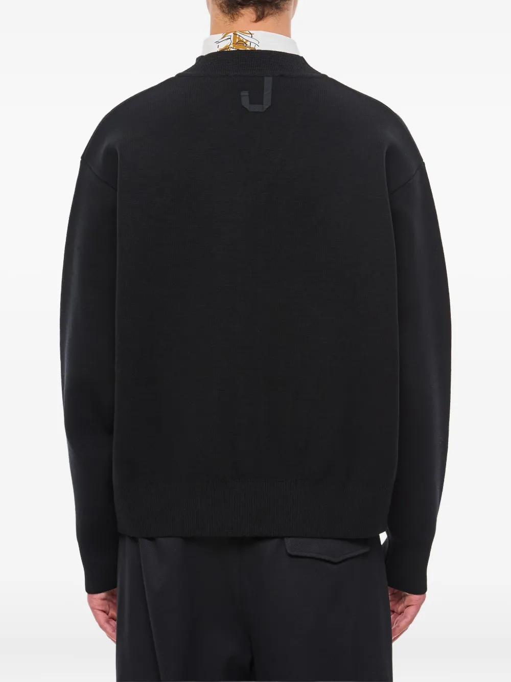 Кардиган в рубчик с V-образным вырезом Jacquemus, черный — фото 3