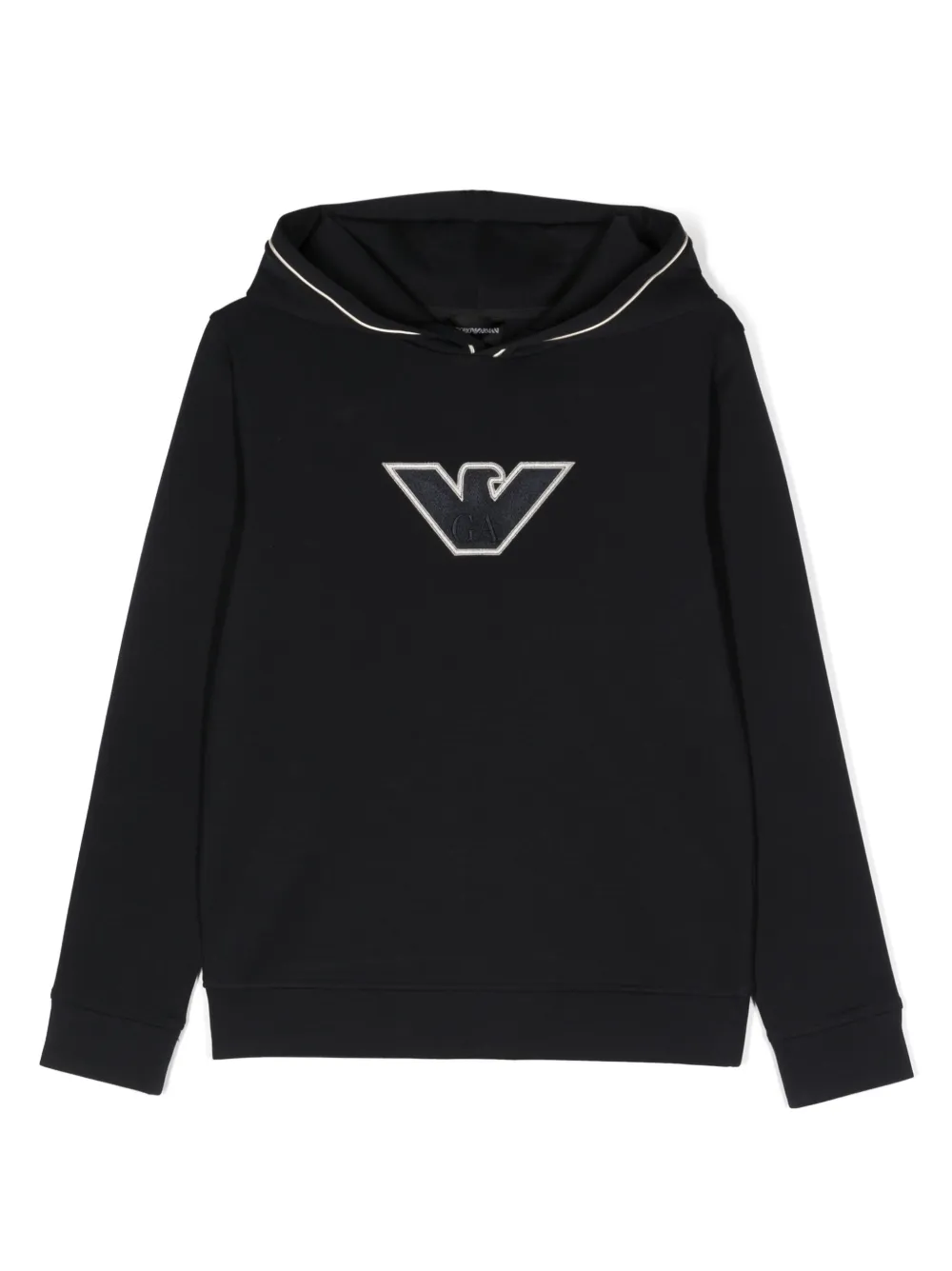 

Худи с вышитым логотипом Emporio Armani Kids, синий