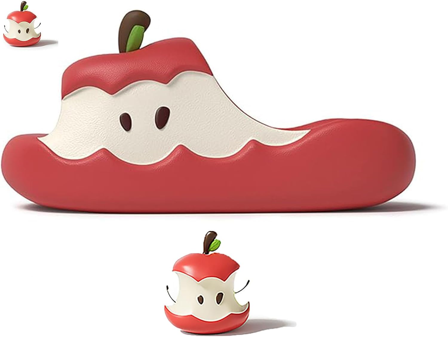 

Тапочки в форме яблок для женщин и мужчин, милые 3D-сандалии в форме мультяшных яблок с нескользящей подошвой, пляжные сандалии Generic, красный