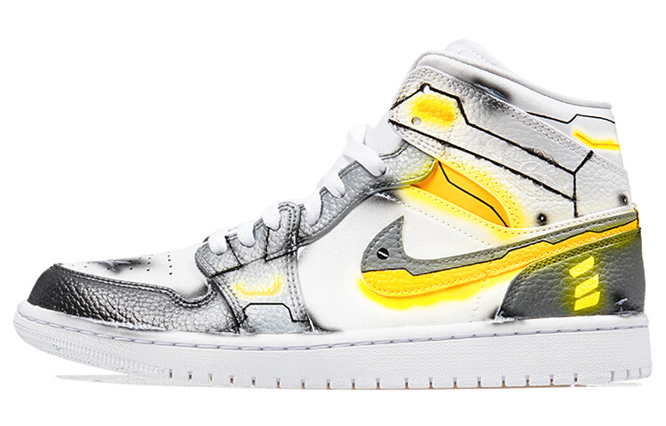 

Кроссовки Air JORDAN 1 Vintage Basketball Shoes Men Mid-Top Gray Orange