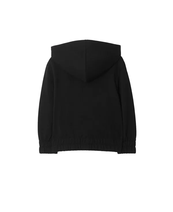 Детская хлопковая толстовка на молнии ekd - для малышей и взрослых. Burberry, черный — фото 2