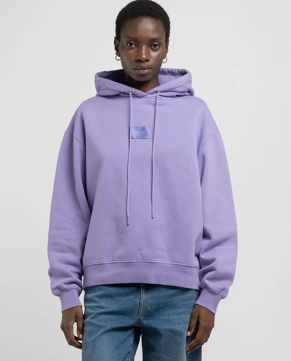 

Женская толстовка с капюшоном Replay, сиреневый
