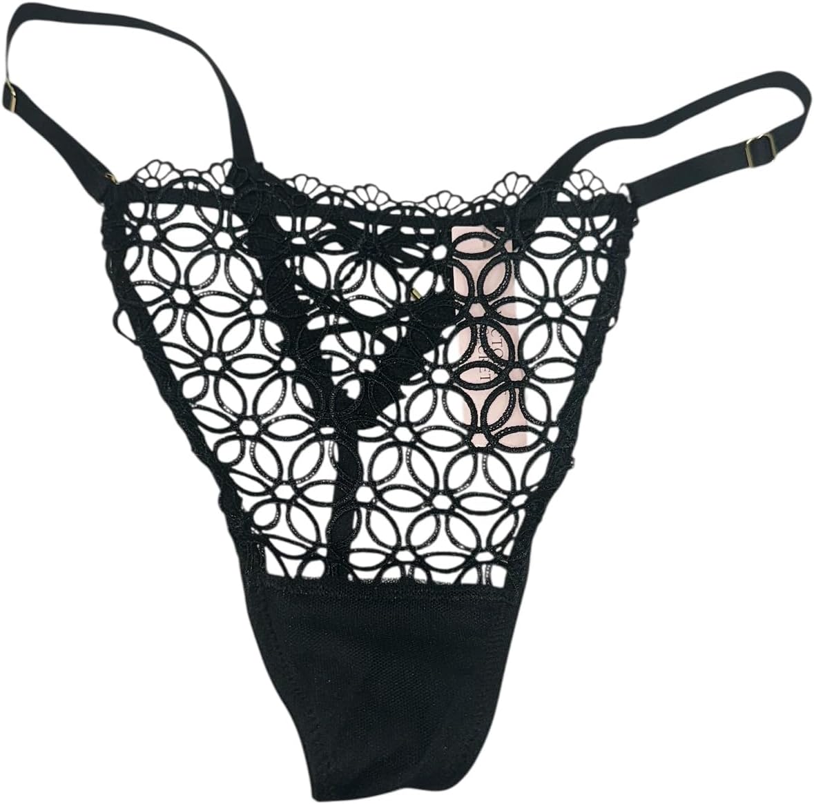 

Трусики Victoria's Very Sexy Geo Daisy Lace Adjustable V-String, цвет Black, новые Victoria's Secret