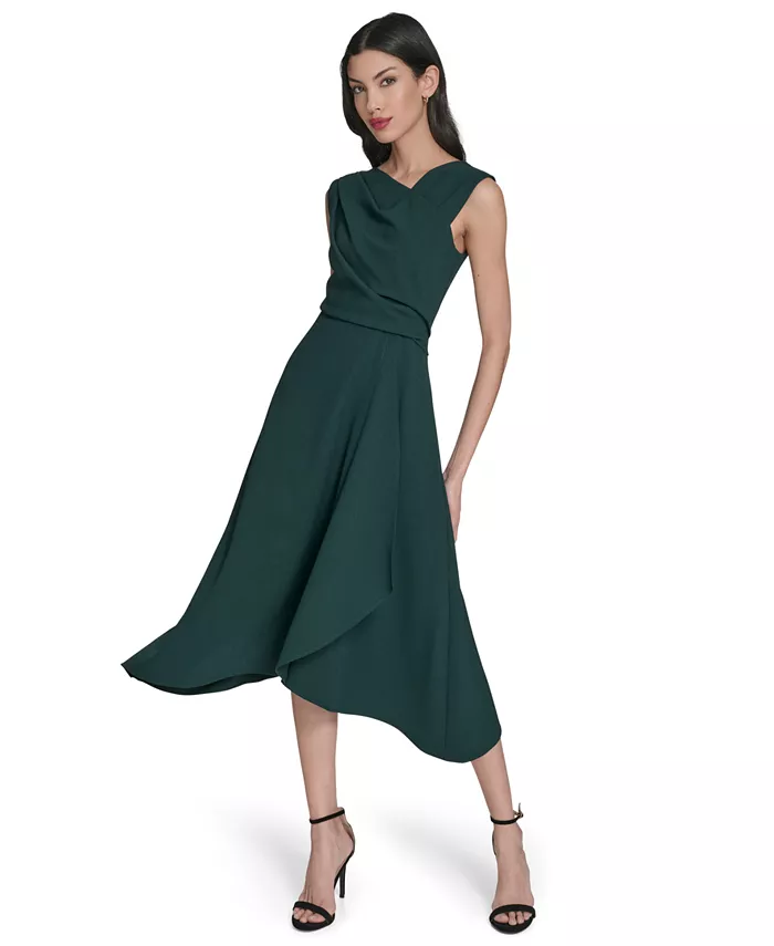 

Женское фирменное платье миди из эластичного крепа Vince Camuto