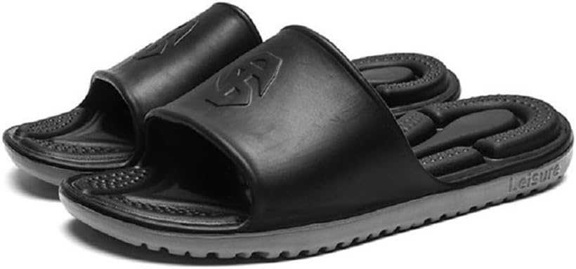 

Мужские шлепанцы для душа и бассейна с быстрым высыханием, антискользящие, мягкие из ЭВА, тапочки для спальни, бассейна, колледжа, общежития, спортзала и пляжа Niddislip, черный