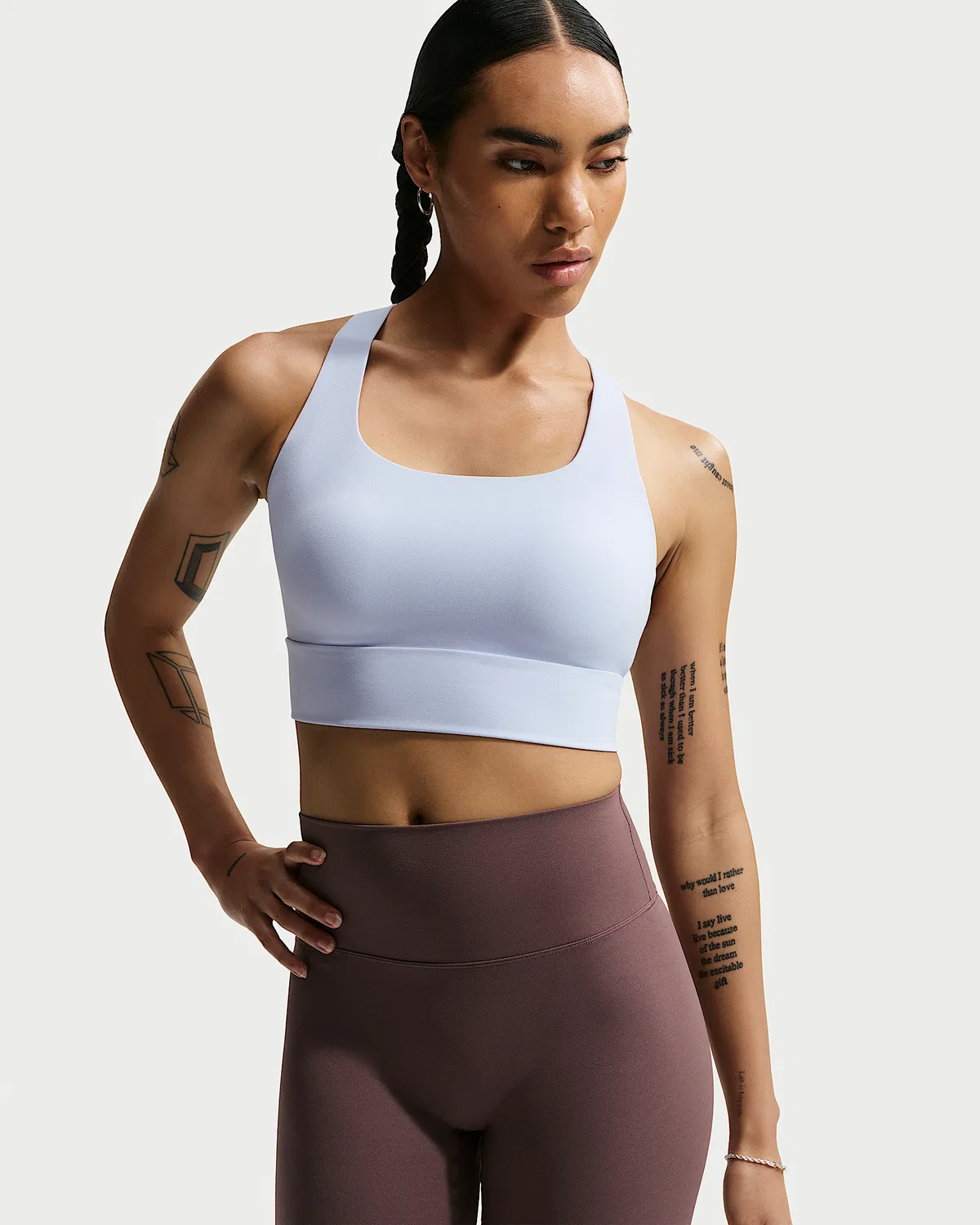 Женский спортивный бюстгальтер Nike Zenvy с легкой поддержкой и удлиненной линией, Hydrogen Blue/Cool Grey — фото 2