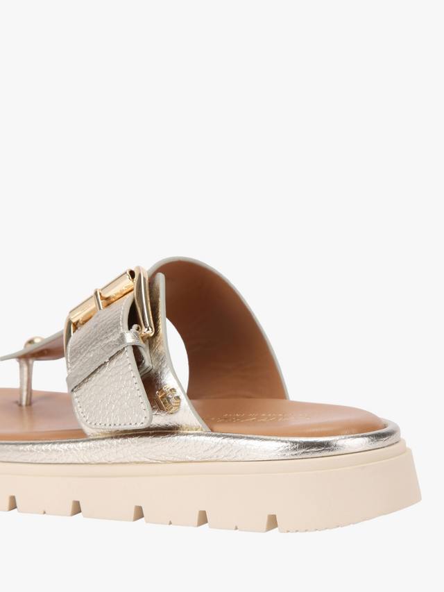 Босоножки-муле T-bar из металлизированной кожи Pavilion Carvela, Gold — фото 4
