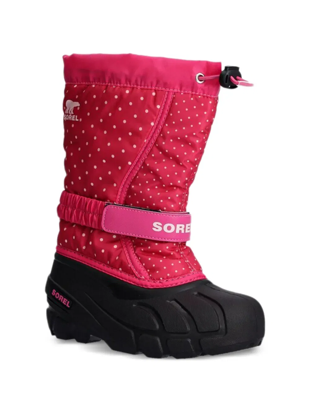Ботинки в горошек с ремешком Sorel Kids, розовый