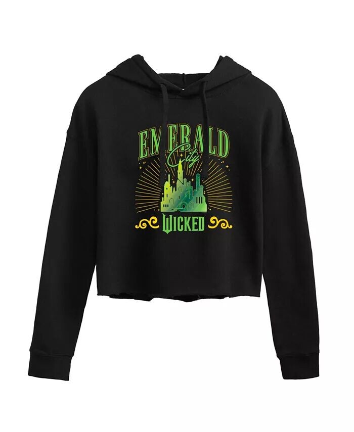 

Укороченная толстовка с капюшоном Trendy Juniors Wicked Emerald City Graphic Hybrid Apparel, черный