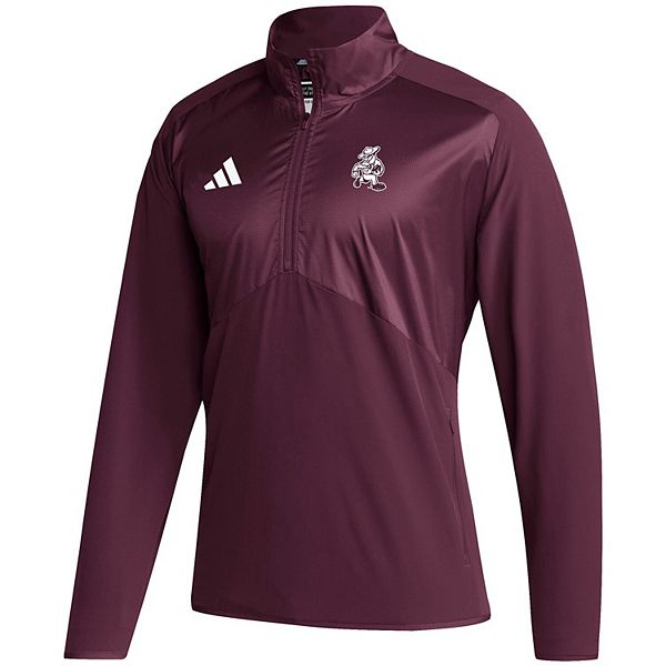 Мужская бордовая толстовка Texas A&M Aggies Ol' Sarge с молнией на четверть Adidas — фото 3