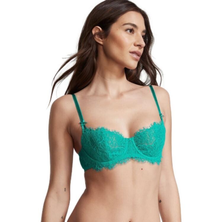 Женский бюстгальтер Victoria's Secret кружевной, бирюзово-синий