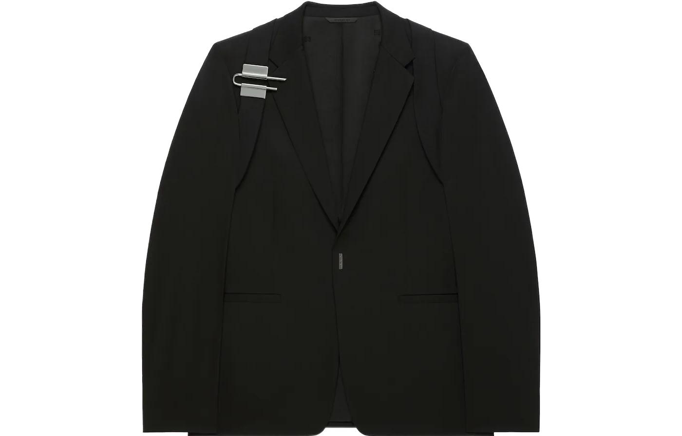 

Givenchy Замок с U-образной пряжкой Однобортный пиджак, Black