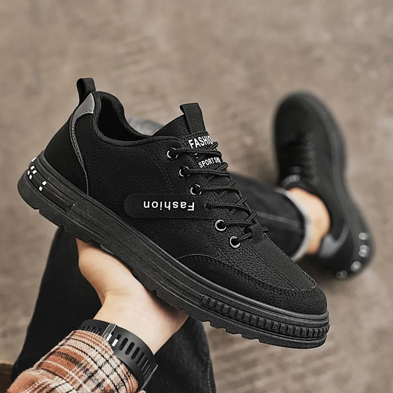 Мужские кроссовки для скейтборда с полосатым цветным блоком - на шнуровке, дышащие, для прогулок на улице, уличного стиля и пробежек TXLKGQW, черный — фото 2