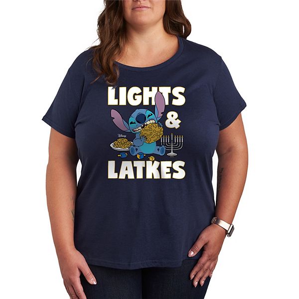 

Футболка Plus size Lilo & Stitch Lights & Latkes Disney, Navy, Синий, Футболка Plus size Lilo & Stitch Lights & Latkes Disney, Navy