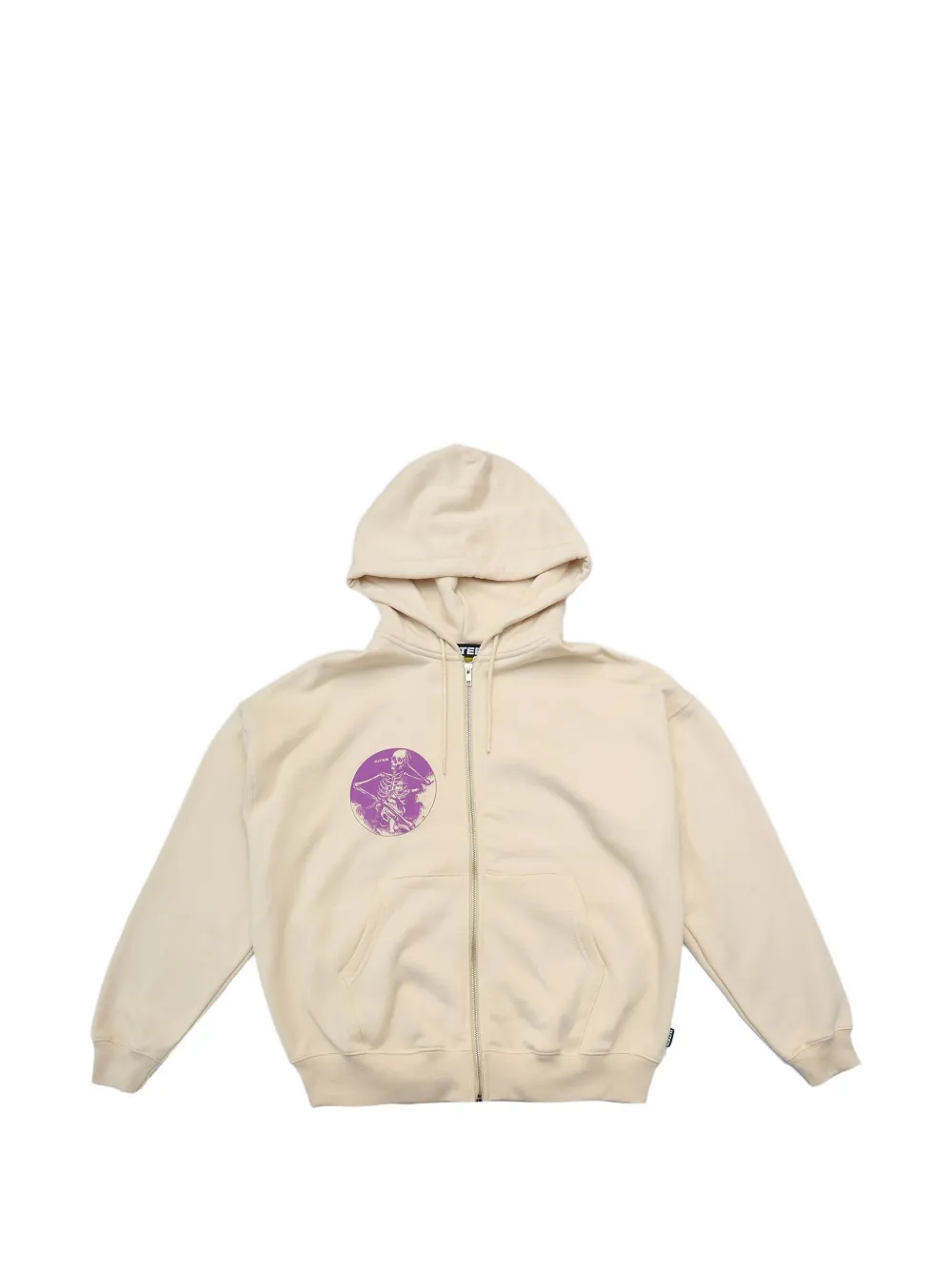 

Толстовка на молнии с принтом черепа "Time Flies" Iuter, бежевый