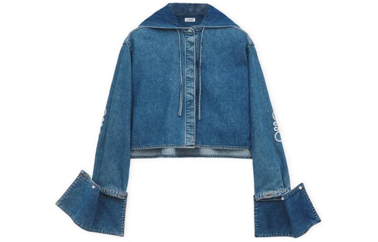 

Укороченная рубашка с капюшоном «Jeans Blue» LOEWE, Denim Blue