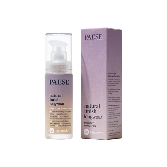 

Бежевый песочный, 30мл Paese, Foundation, Natural Finish Long.found. 2.5