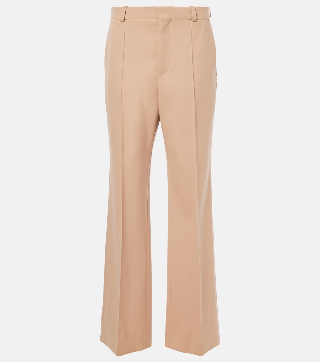 

Прямые шерстяные брюки с высокой талией Chloé, Sand Brown