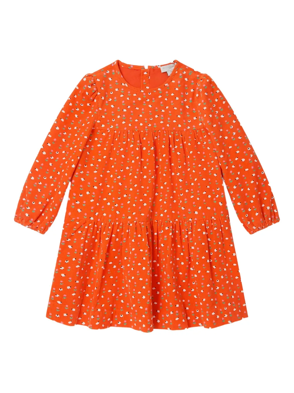 

Платье с ярусами и цветочным принтом Stella McCartney Kids, красный
