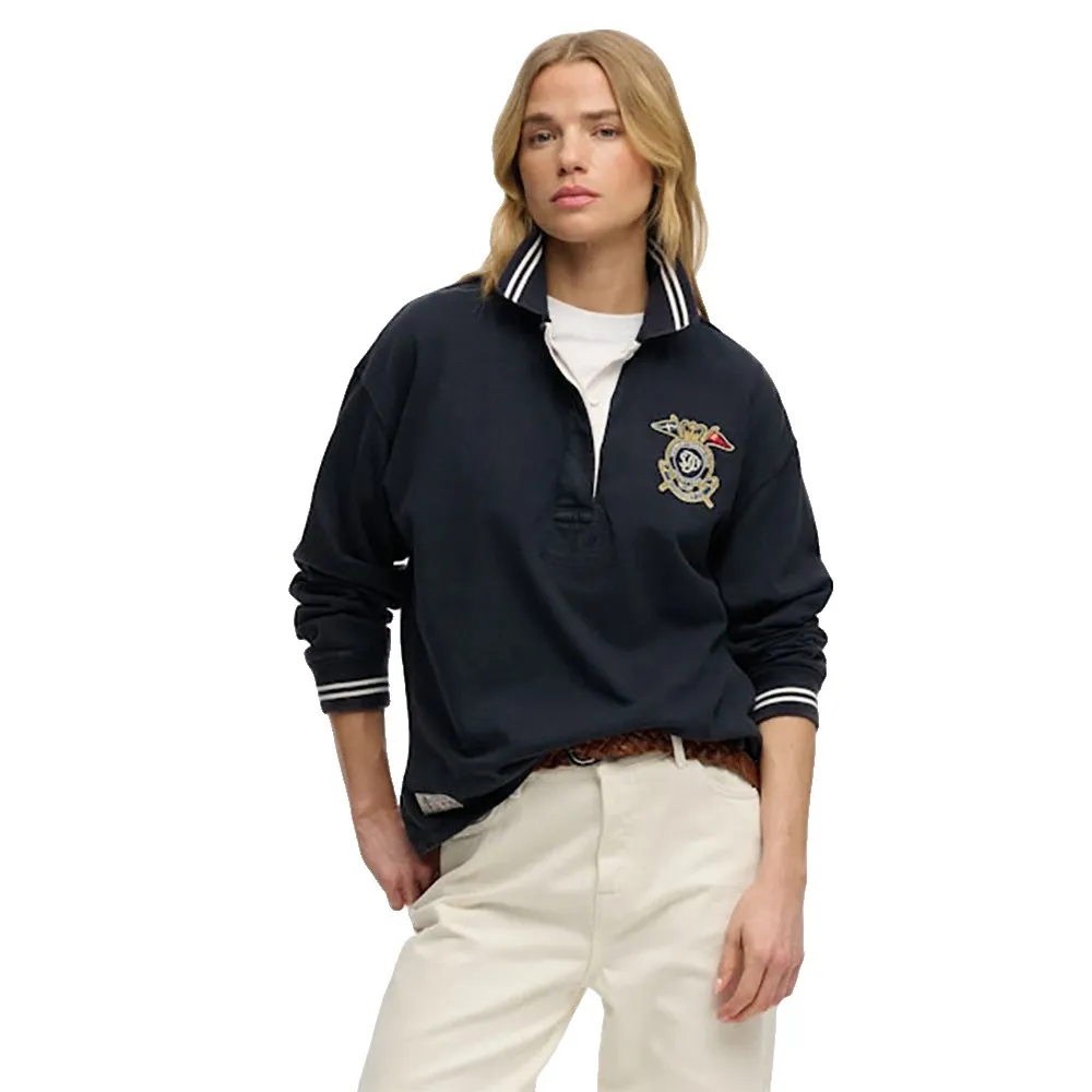 

Поло с длинным рукавом Superdry Crest Rugby, синий