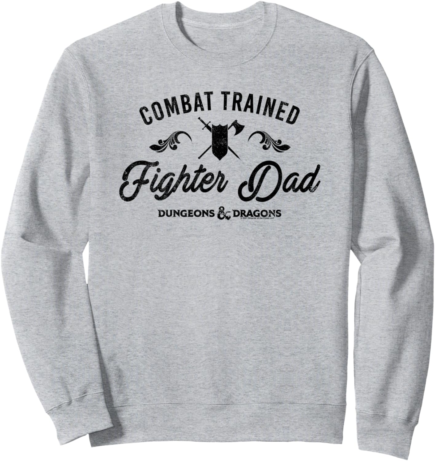 

Толстовка с надписью «Папа, прошедший боевую подготовку в Dungeons & Dragons», серый
