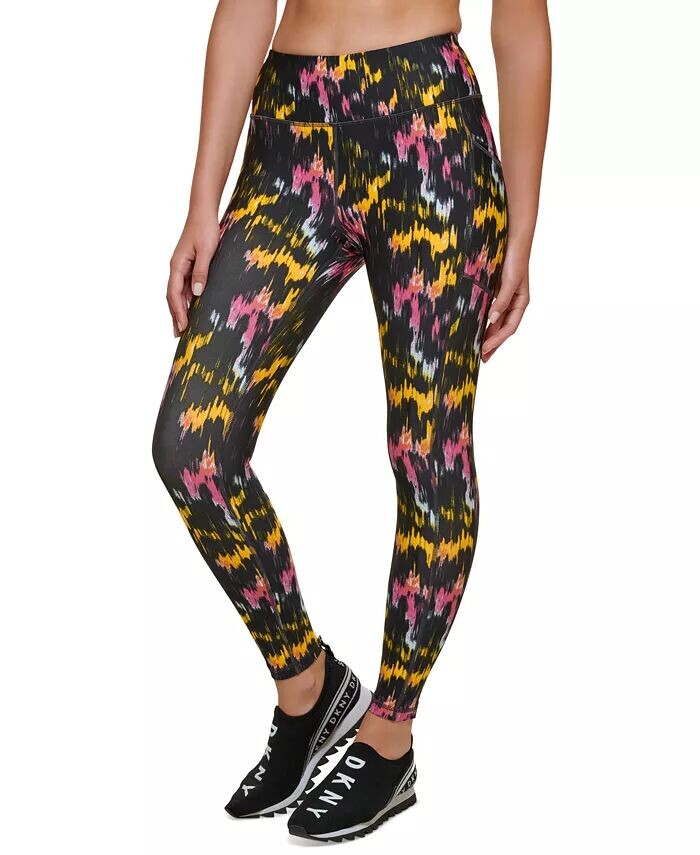 

Леггинсы размером 7/8 с завышенной талией и принтом DKNY, фиолетовый